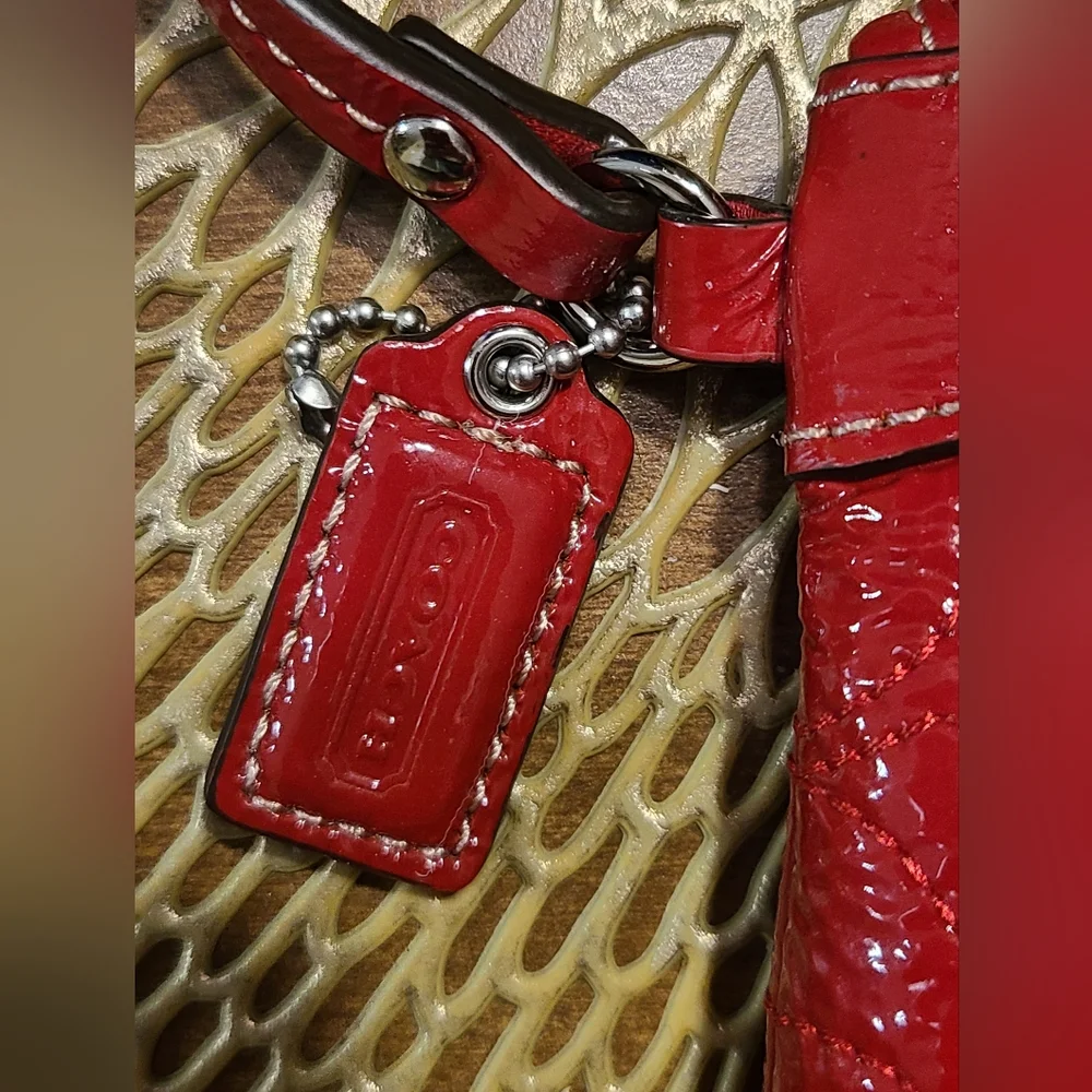 Coach Red Wristlet Small Purse - Picture 6 of 8